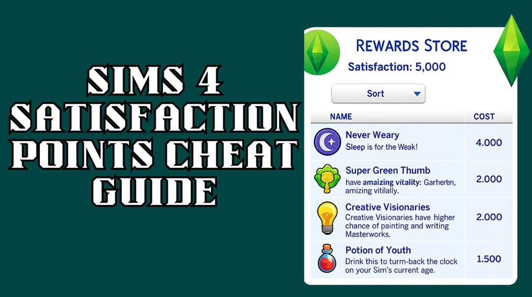 Sims 4 satisfaction points cheat guide